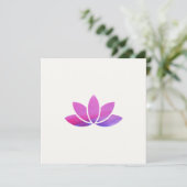 Waterverf Lotus Flower Invitation Kaart (Staand voorkant)