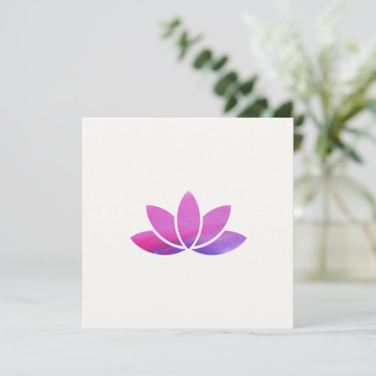 Waterverf Lotus Flower Invitation Kaart (Staand voorkant)