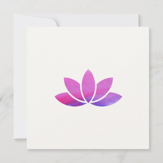Waterverf Lotus Flower Invitation Kaart (Voorkant)