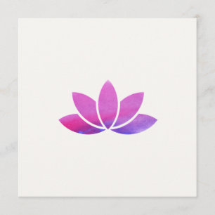 Waterverf Lotus Flower Invitation Kaart