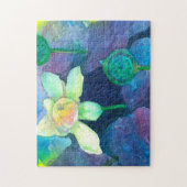 Waterverf Lotus Flower Legpuzzel (Verticaal)