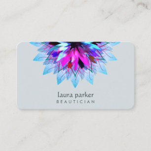 Waterverf Lotus Flower Logo Blue Massage Yoga Visitekaartje
