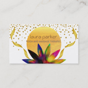 Waterverf Lotus Flower Logo Yoga Healing Health Visitekaartje