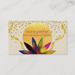 Waterverf Lotus Flower Logo Yoga Healing Health Visitekaartje
