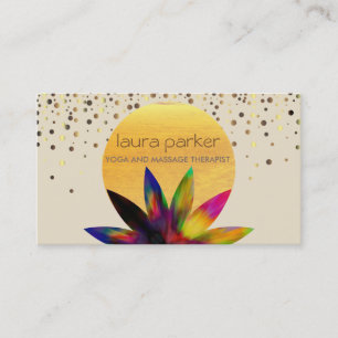 Waterverf Lotus Flower Logo Yoga Healing Health Visitekaartje