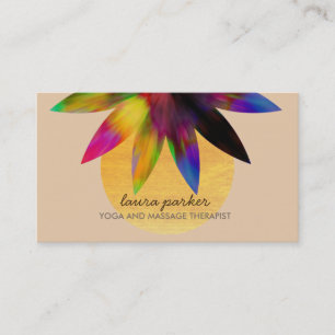 Waterverf Lotus Flower Logo Yoga Healing Health Visitekaartje