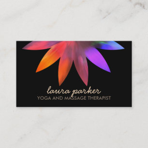 Waterverf Lotus Flower Logo Yoga Healing Health Visitekaartje
