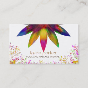 Waterverf Lotus Flower Logo Yoga Healing Health Visitekaartje