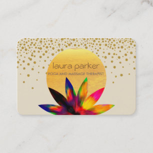 Waterverf Lotus Flower Logo Yoga Healing Health Visitekaartje