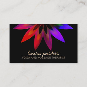 Waterverf Lotus Flower Logo Yoga Healing Health Visitekaartje