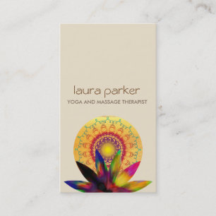 Waterverf Lotus Flower Logo Yoga Healing Health Visitekaartje