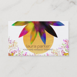 Waterverf Lotus Flower Logo Yoga Healing Health Visitekaartje
