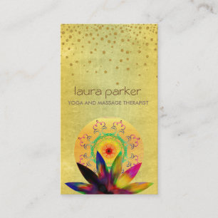 Waterverf Lotus Flower Logo Yoga Healing Health Visitekaartje