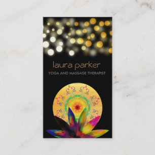 Waterverf Lotus Flower Logo Yoga Healing Health Visitekaartje