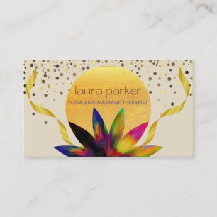 Waterverf Lotus Flower Logo Yoga Healing Health Visitekaartje