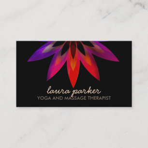 Waterverf Lotus Flower Logo Yoga Healing Health Visitekaartje