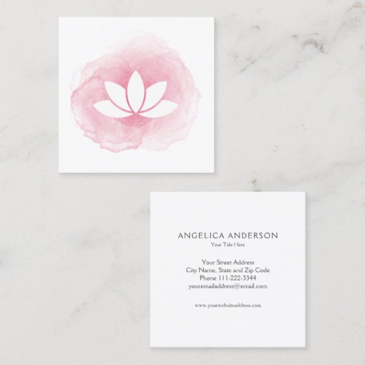 Waterverf Lotus Flower Visitekaartje (Voorkant / Achterkant)