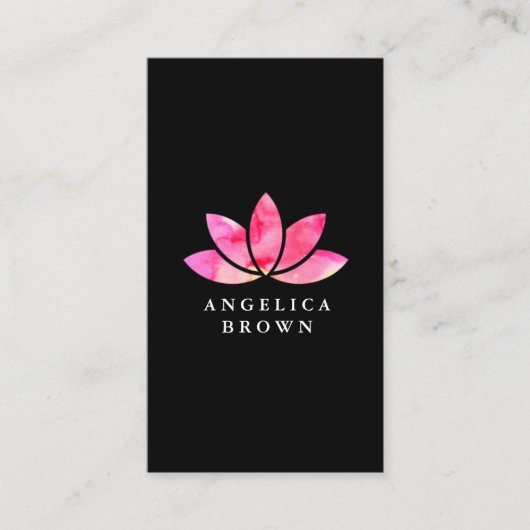 Waterverf Lotus Flower Visitekaartje (Voorkant)