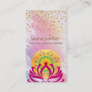 Waterverf Lotus Flower Yoga Instructor Holistic Visitekaartje