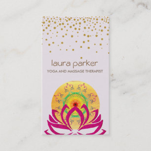 Waterverf Lotus Flower Yoga Instructor Holistic Visitekaartje