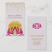 Waterverf Lotus Flower Yoga Instructor Holistic Visitekaartje (Voorkant / Achterkant)