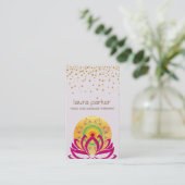 Waterverf Lotus Flower Yoga Instructor Holistic Visitekaartje (Staand voorkant)