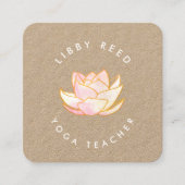 Waterverf lotus flower Yoga Teacher Vierkante Visitekaartje (Voorkant)