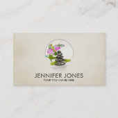 Waterverf Lotus Flowers en Zen Stones Visitekaartje (Voorkant)