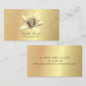 Waterverf Lotus Gold Confetti Yoga Instructeur Visitekaartje (Voorkant / Achterkant)