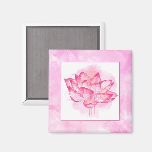 Waterverf Lotus Magnet (Voorkant / Achterkant)