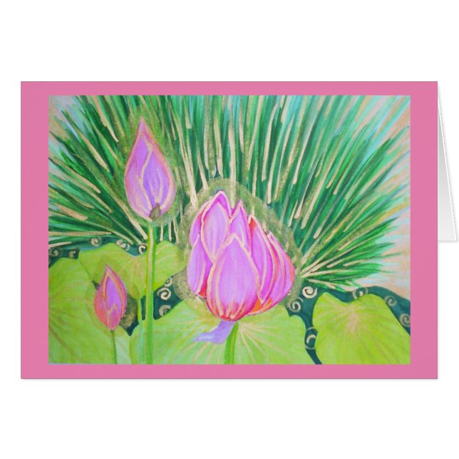 Waterverf Lotus met Gold Accents (Voorkant Horizontaal)