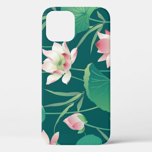 Waterverf lotus: naadloze bloemetjes. Case-Mate iPhone case (Achterkant)