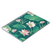 Waterverf lotus: naadloze bloemetjes. notitieboek (Linkerzijde)