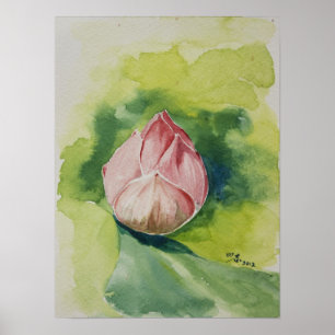 Waterverf Lotus Poster