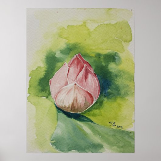 Waterverf Lotus Poster (Voorkant)