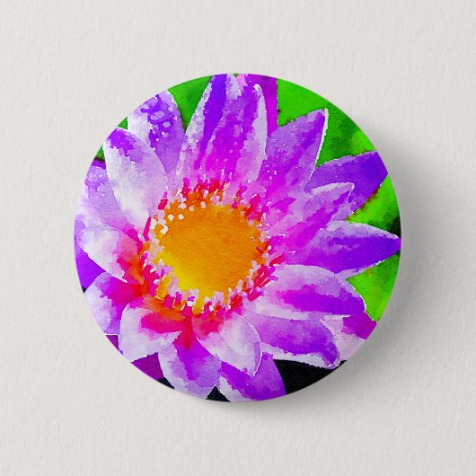 Waterverf Lotus Ronde Button 5,7 Cm (Voorkant)