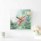 Waterverf Lotus Wandklok (Huis)