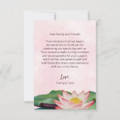 Waterverf Lotus Wedding Bedankkaart (Achterkant)