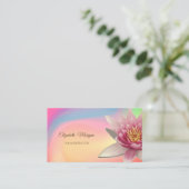 Waterverf Lotus, Yoga Kleurrijk Visitekaartje (Staand voorkant)