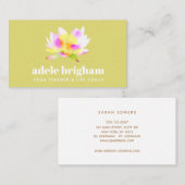 Waterverf Lotus Yoga Leraar en Life Coach Visitekaartje (Voorkant / Achterkant)