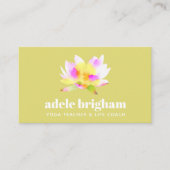 Waterverf Lotus Yoga Leraar en Life Coach Visitekaartje (Voorkant)