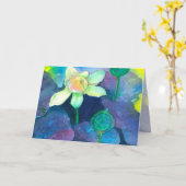 Waterverf lotusbloem die aan je denkt kaart (Gele Bloem)