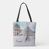 Waterverf Louvre Canvas tas – Paris Travel Art (Achterkant)