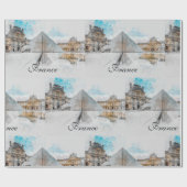 Waterverf Louvre inpakpapier – Paris Travel (Vlak)