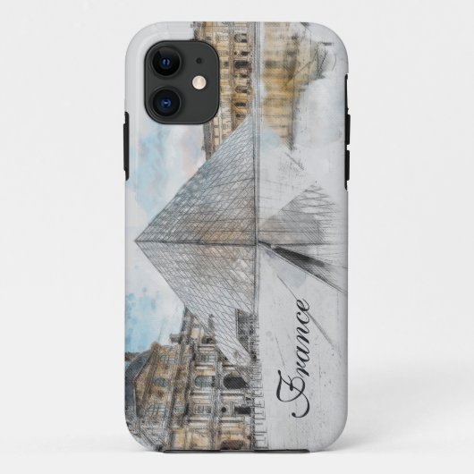 Waterverf Louvre iPhone Case – Artistic Paris (Achterkant)