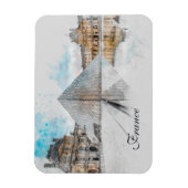Waterverf Louvre Magnet – Parijs Frankrijk Reizen Magneet (Verticaal)