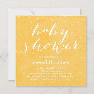 Waterverf Love Baby shower Invitation - Citroen Kaart