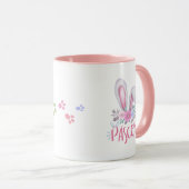 Waterverf Love bunny Floral Easter Coffee Mok (Voorkant rechts)