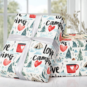 Waterverf Love Camping Travel Illustration Cadeaupapier