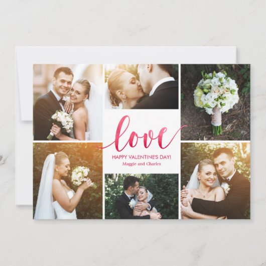 Waterverf Love Collage Valentijnsdag Kaarten (Voorkant)